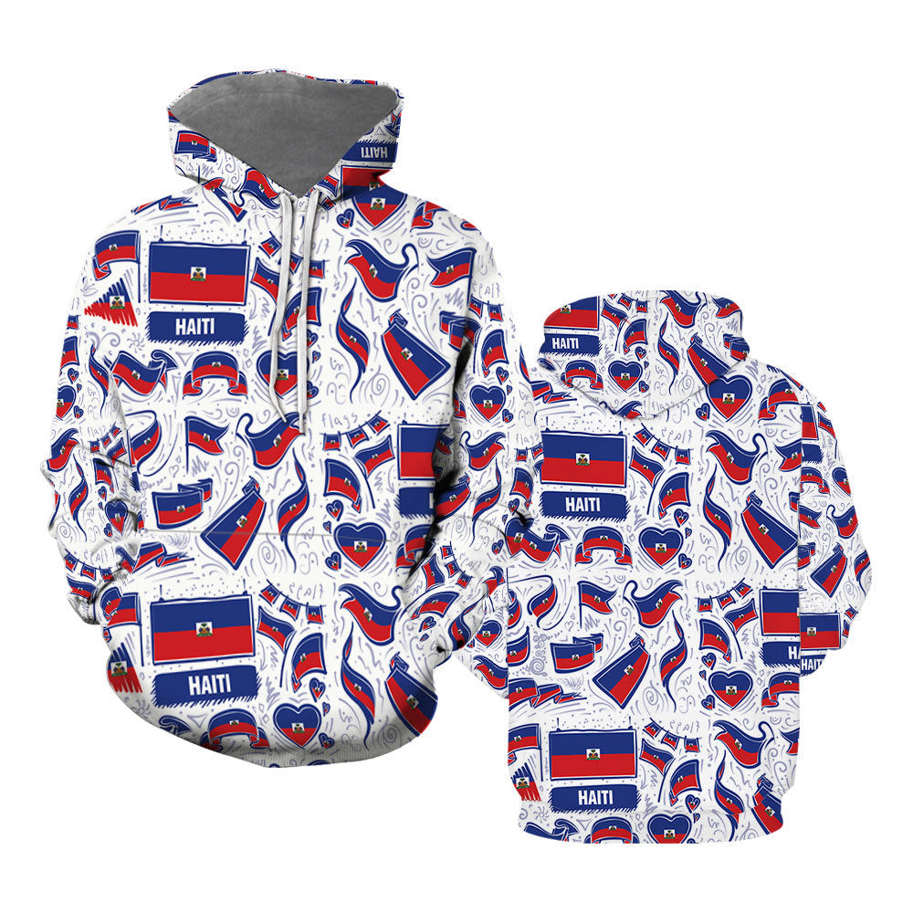 Haiti Flag Aloha Hoodie All Over Print  For Men _ Women  TH1156
