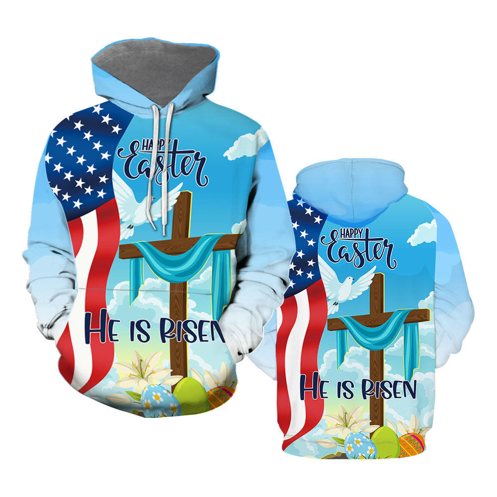 Happy Easter He Is Risen Hoodie Over Print  For Men _ Women  HP5737