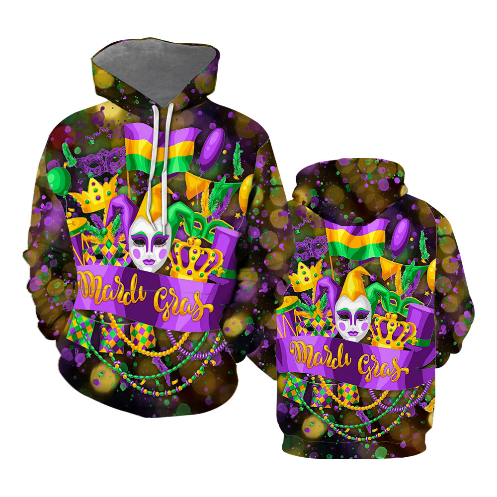 Happy Mardi Gras Mask Hoodie All Over Print  For Men _ Women  TH1165