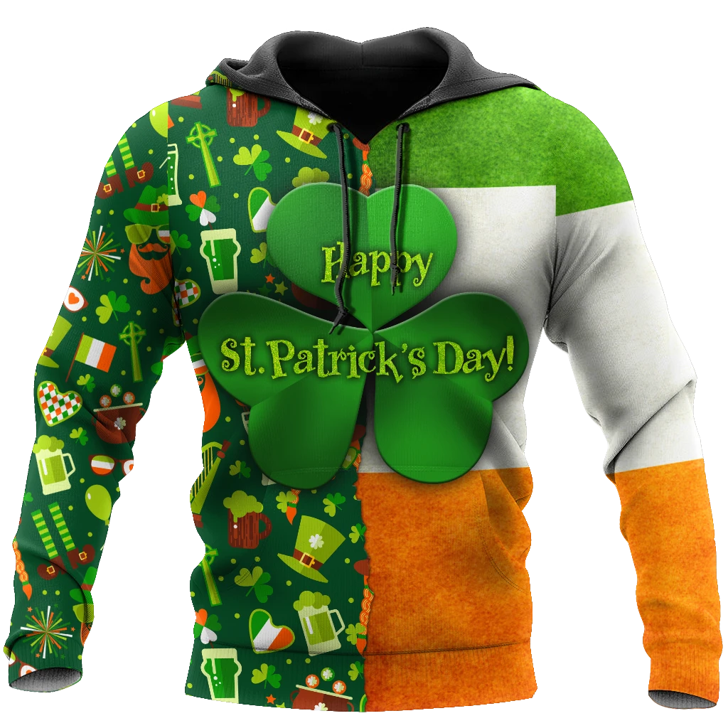 Happy St Patrick_s Day Irish Hoodie Over Print  For Men _ Women  HT5750