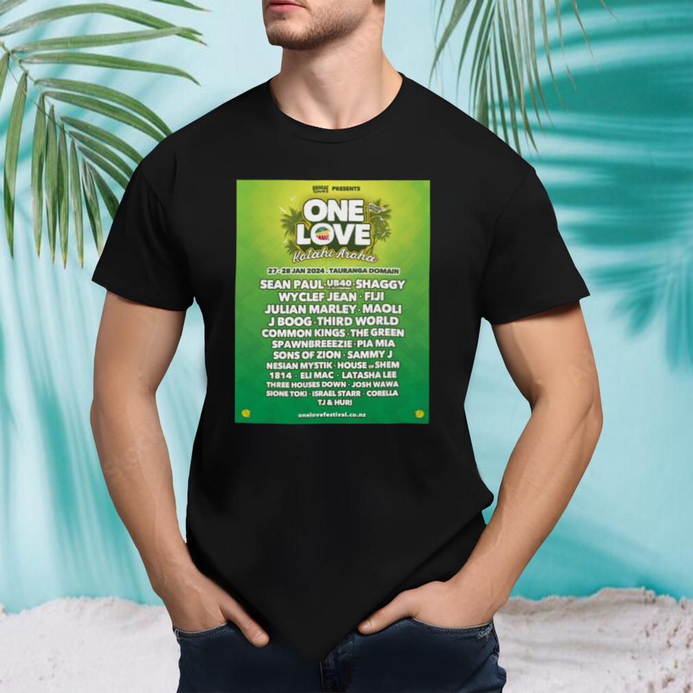 One Love Festival New Zealand 2024 poster shirt