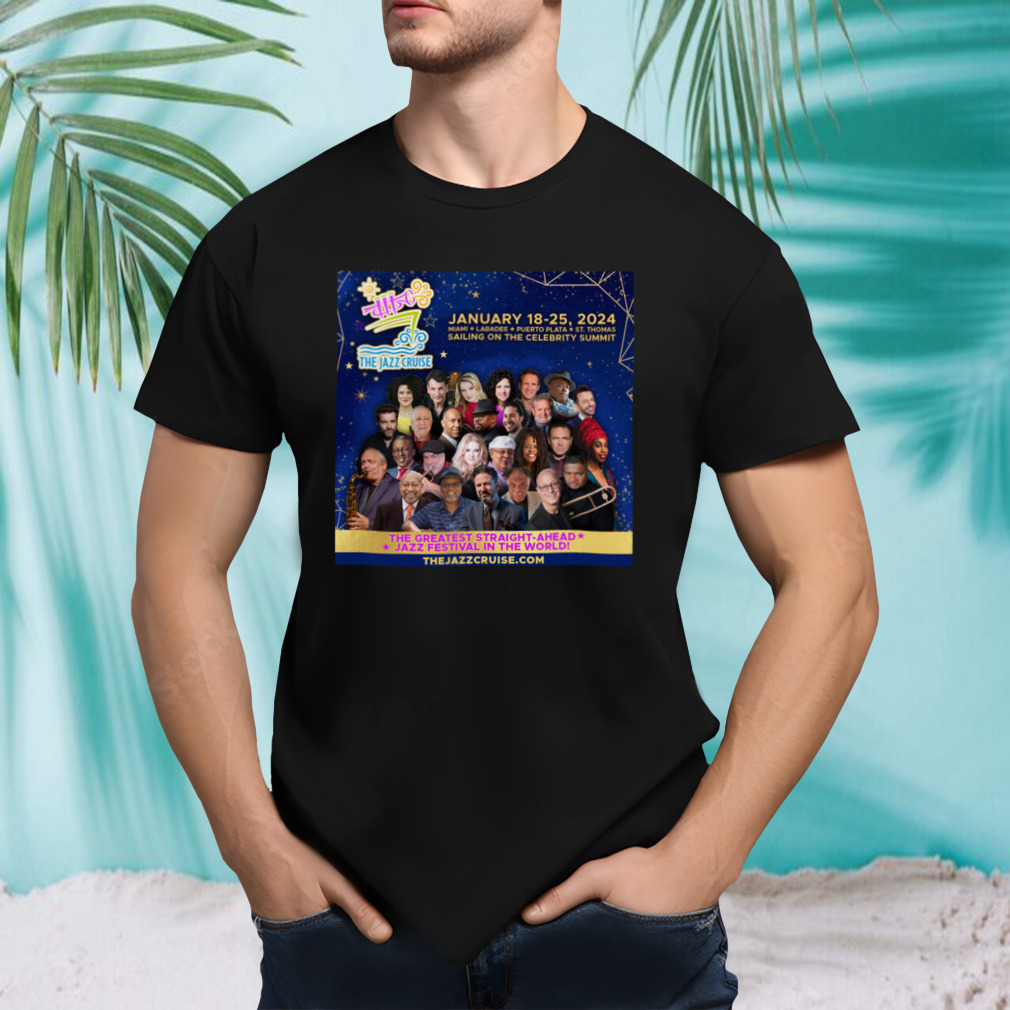 The Jazz Cruise 2024 poster shirt