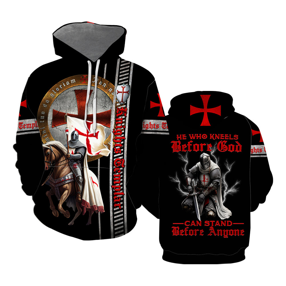 He Who Kneels Before God Can Stand Before Anyone Hoodie Over Print  For Men _ Women  HP5656