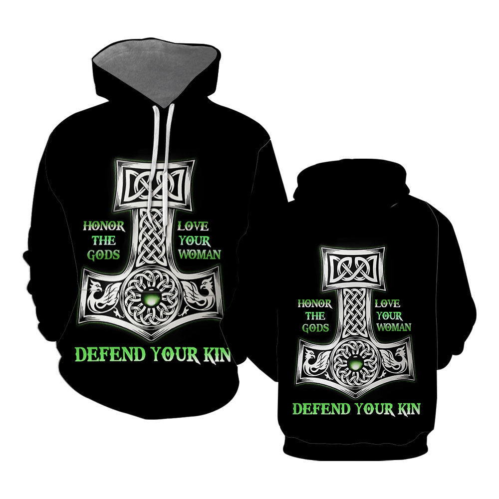 Honor The Gods Love Your Woman Defend You Kin Viking Hoodie Over Print For Men _ Women TH1203 Honor The Gods Love Your Woman Defend You Kin Viking Hoodie Over Print For Men _ Women TH1203
