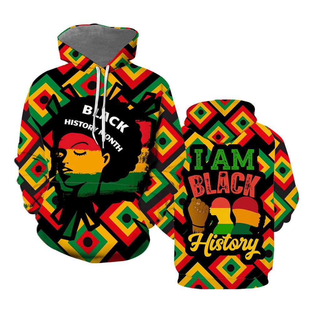 I Am Black History Hoodie Over Print  For Men _ Women  HP5034