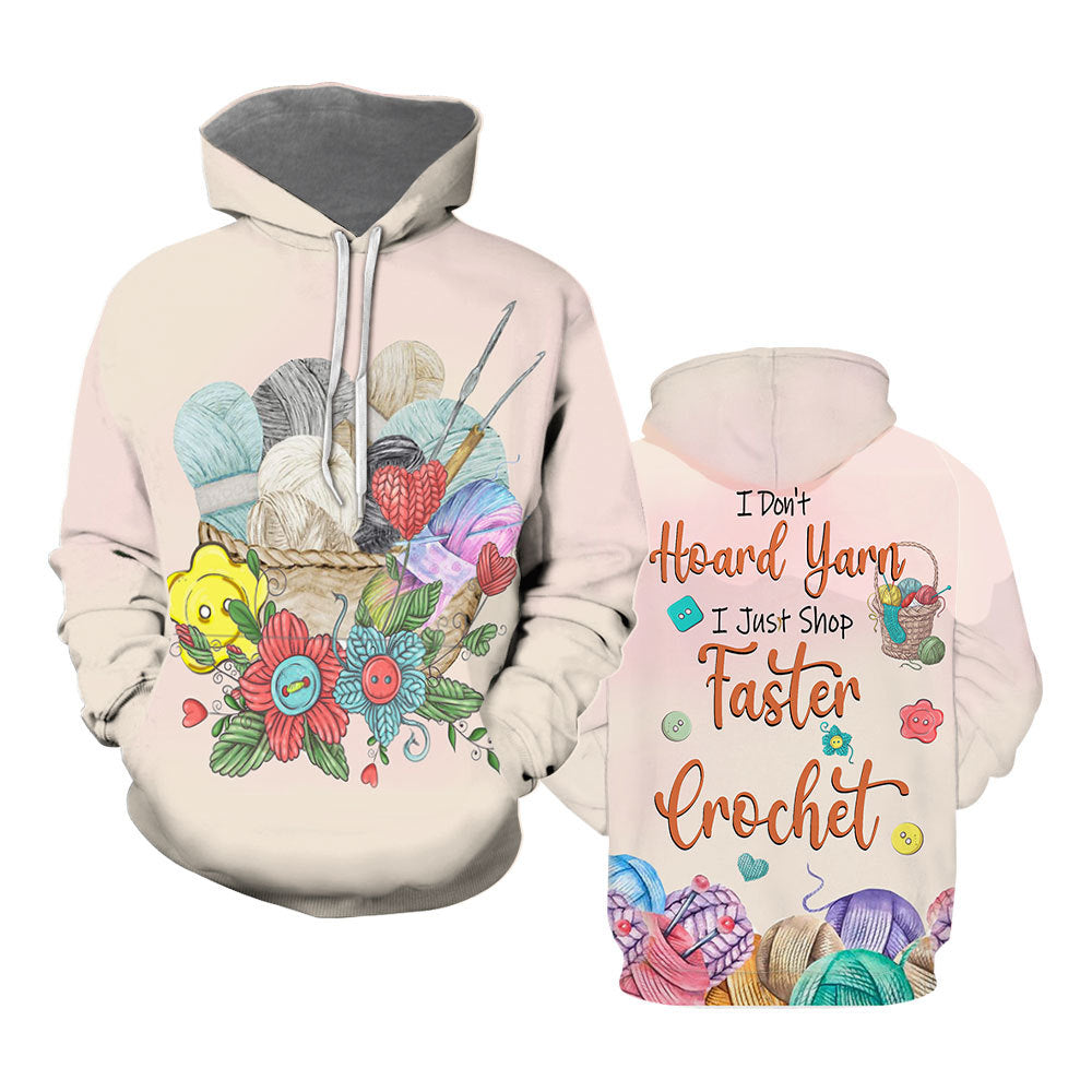 I Just Shop Faster Crochet Hoodie Over Print  For Men _ Women  TH1194