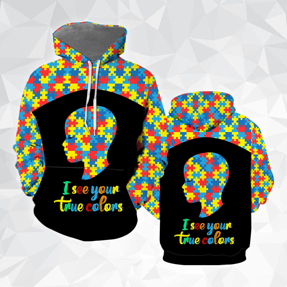 I See Your True Colors Autism Awareness Hoodie Over Print  For Men _ Women  HP2123
