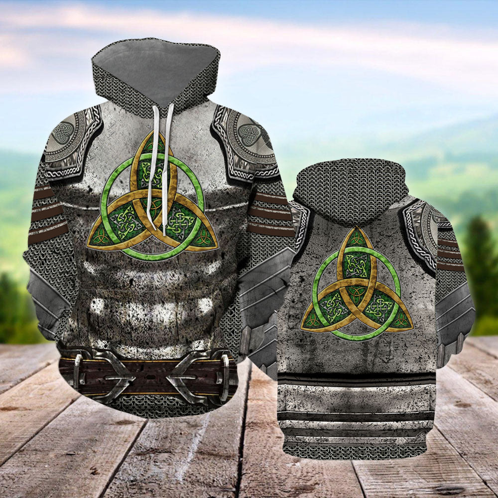 Irish Armor Knight Warrior Patrick_s Day Hoodie Over Print  For Men _ Women  HT5665