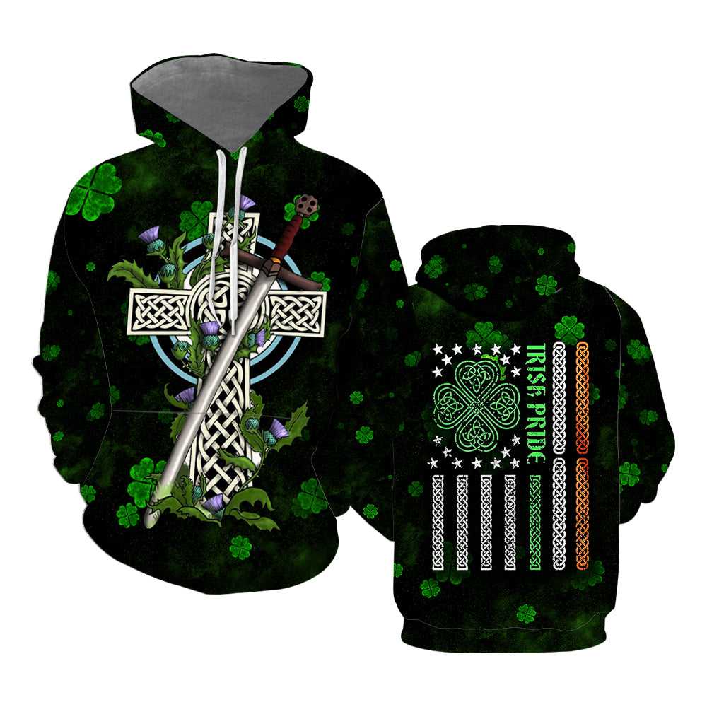 Irish St Patrick_s Day Hoodie Over Print  For Men _ Women  HT5758