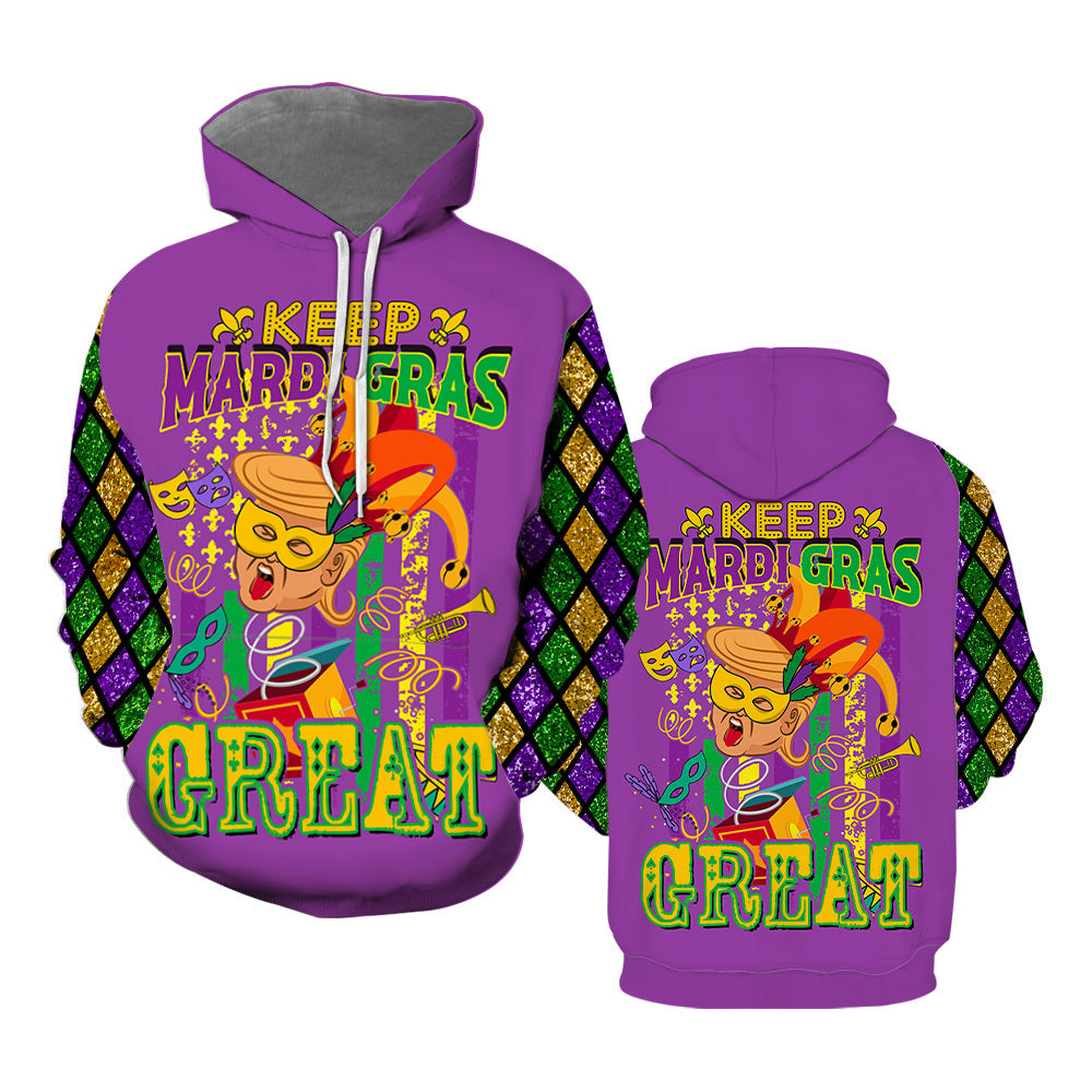 Keep Mardi Gras Great Funny Purple Hoodie All Over Print  For Men _ Women  HP5270