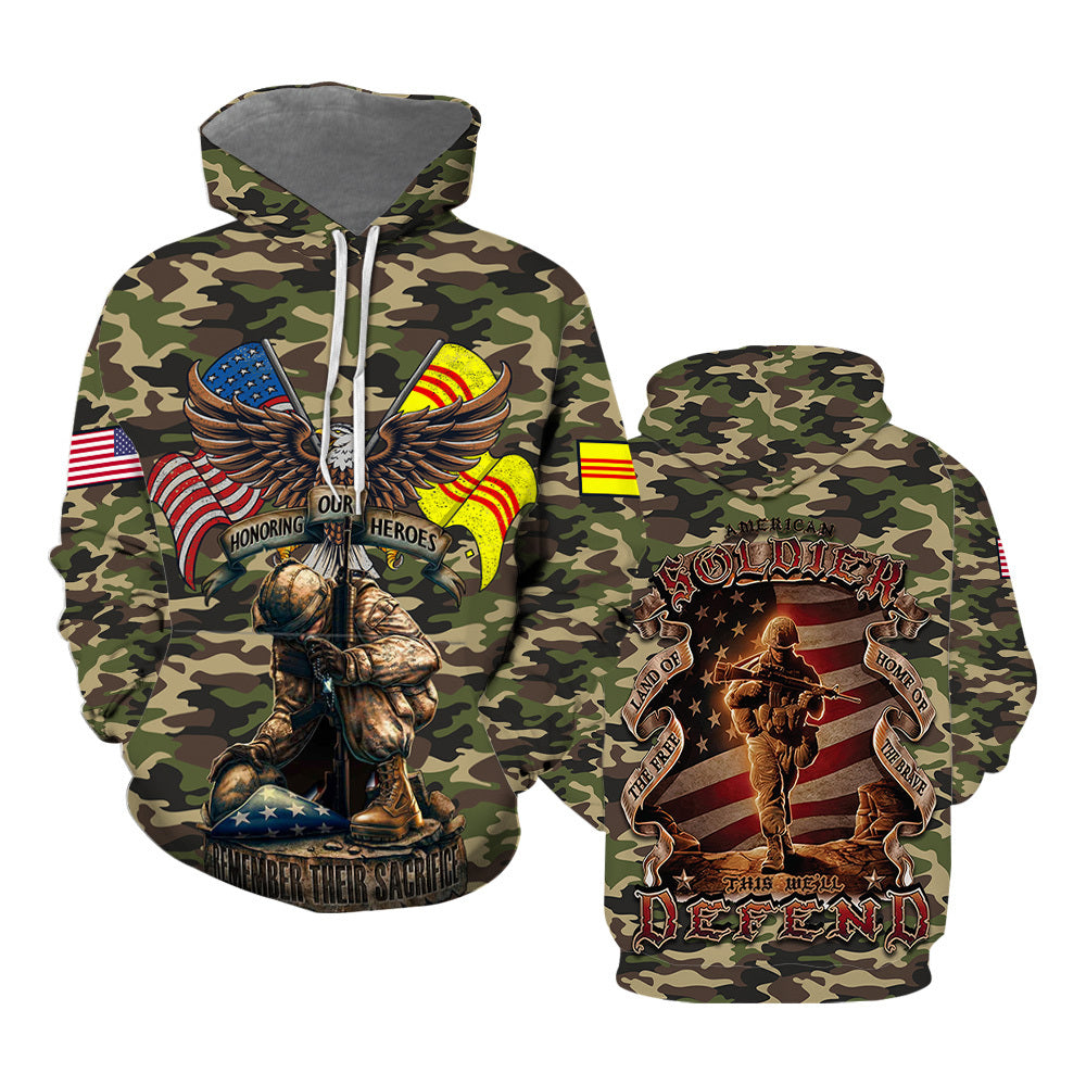 National Vietnam War Veteran Hoodie Over Print  For Men _ Women  HP5157