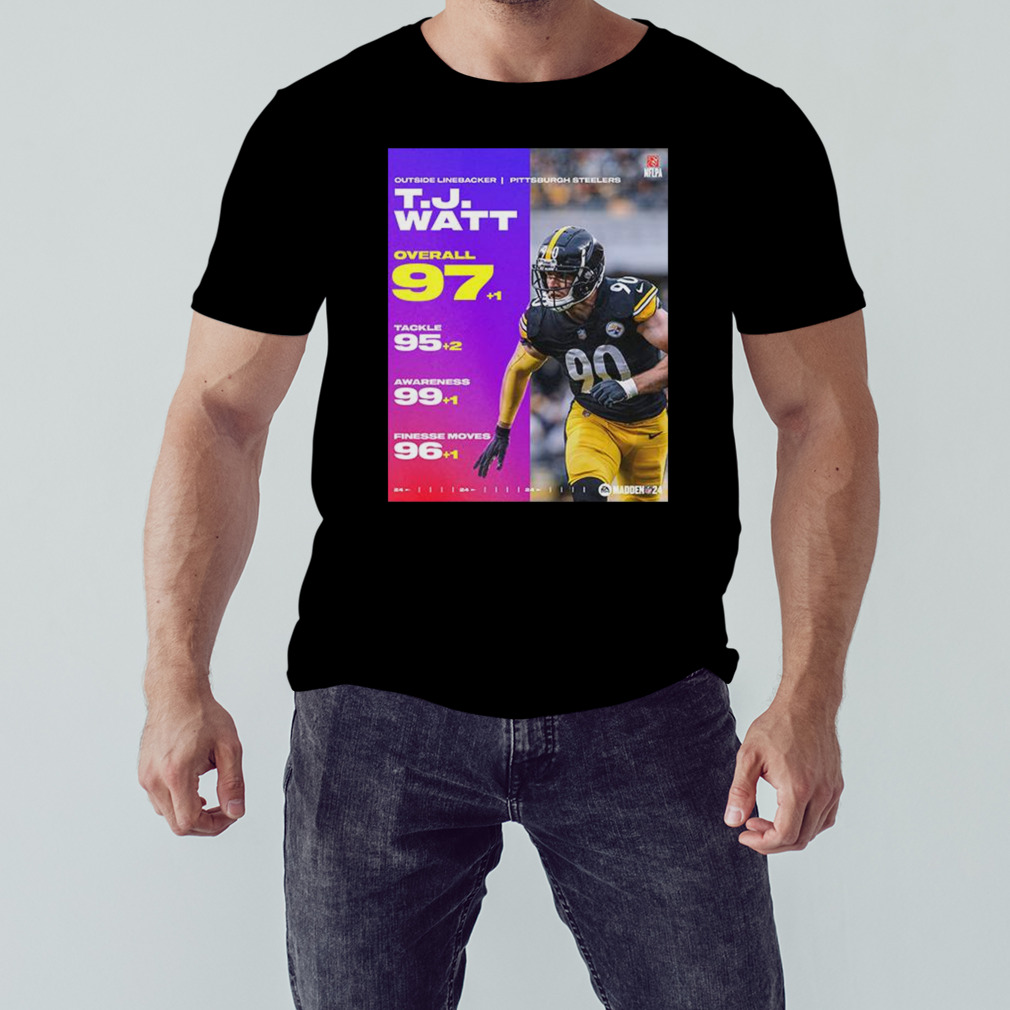 Outside Linebacker Pittsburgh Steelers TJ Watt Overall 97 EA Sports Madden  NFL 24 99 Club T-Shirt - Binteez