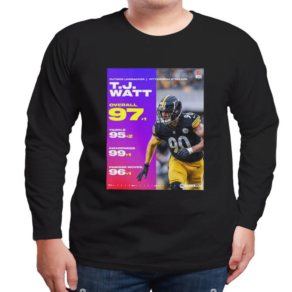 Outside Linebacker Pittsburgh Steelers TJ Watt Overall 97 EA Sports Madden  NFL 24 99 Club T-Shirt - Binteez