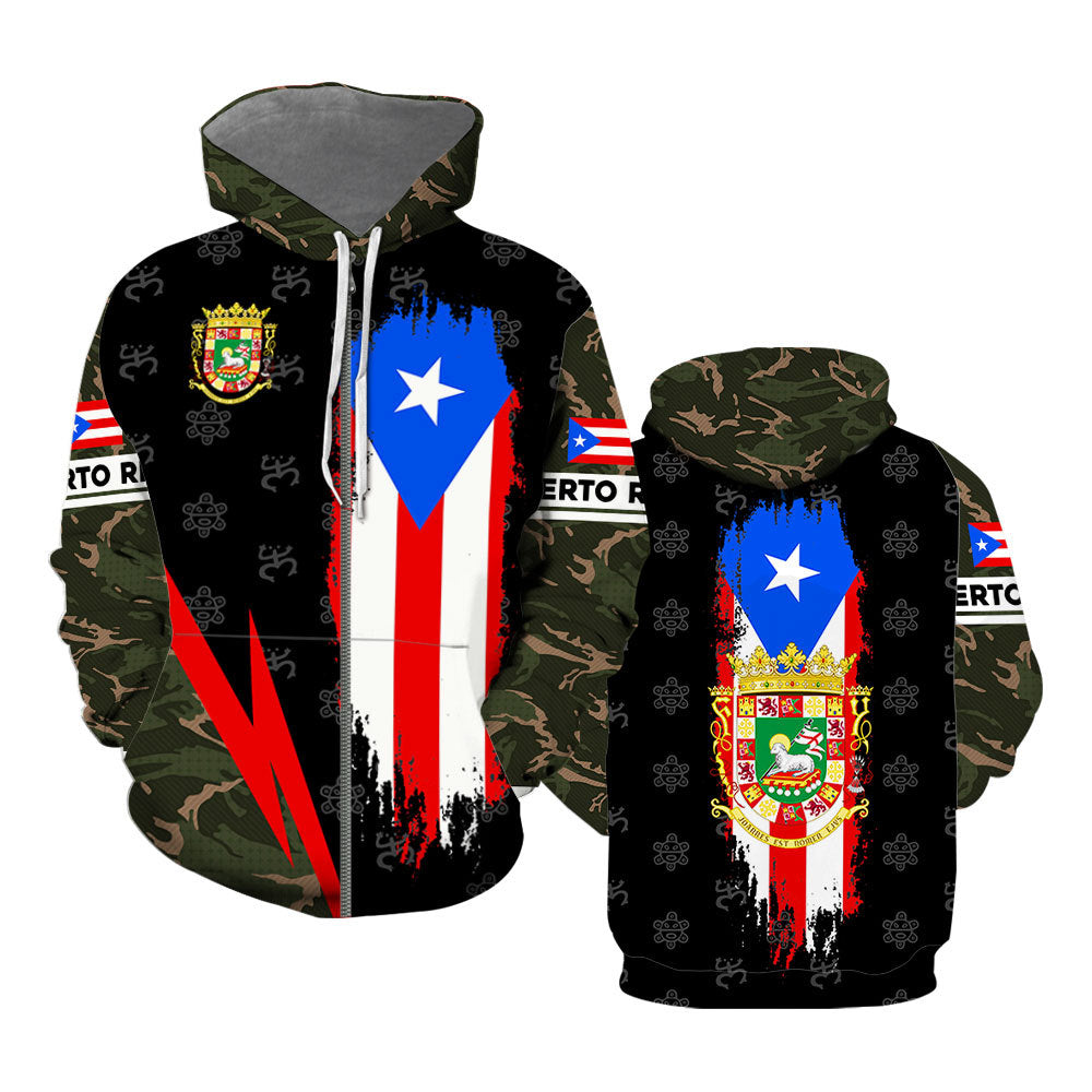 Personalized Name Puerto Rico Zip Hoodie All Over Print For Men _ Women HP5525