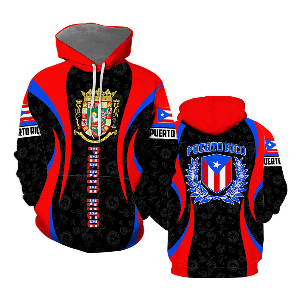 Puerto Rico Hoodie Over Print  For Men _ Women  HP5662
