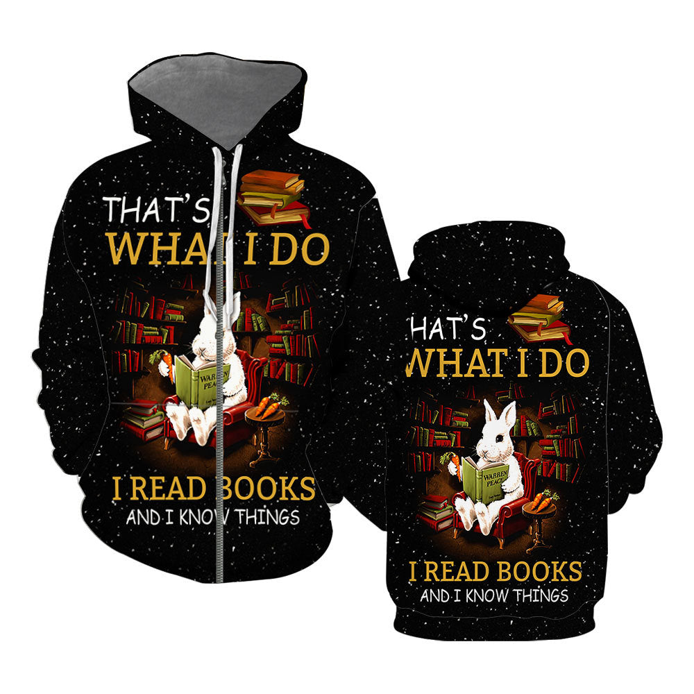 Rabbit Reading Book That_s What I Do Book Lovers Zip Hoodie All Over Print For Men _ Women TH1224 Rabbit Reading Book That_s What I Do Book Lovers Zip Hoodie All Over Print For Men _ Women TH1224