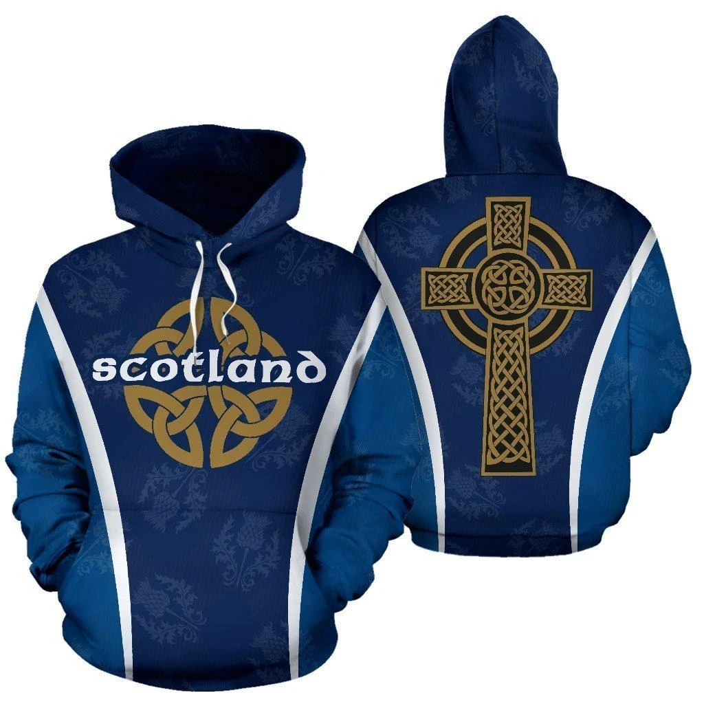 Scotland Celtic Thistle In Me St Patrick_s Day Hoodie Over Print  For Men _ Women  HT6123