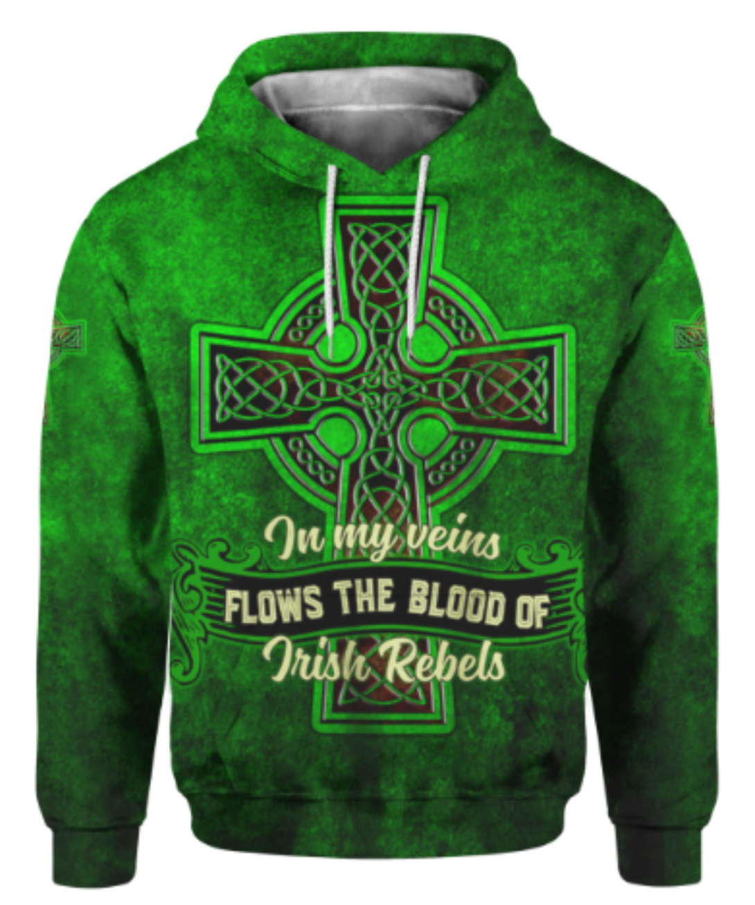 St Patrick_s Day Flows The Blood Of Irish Hoodie Over Print  For Men _ Women  HT5761
