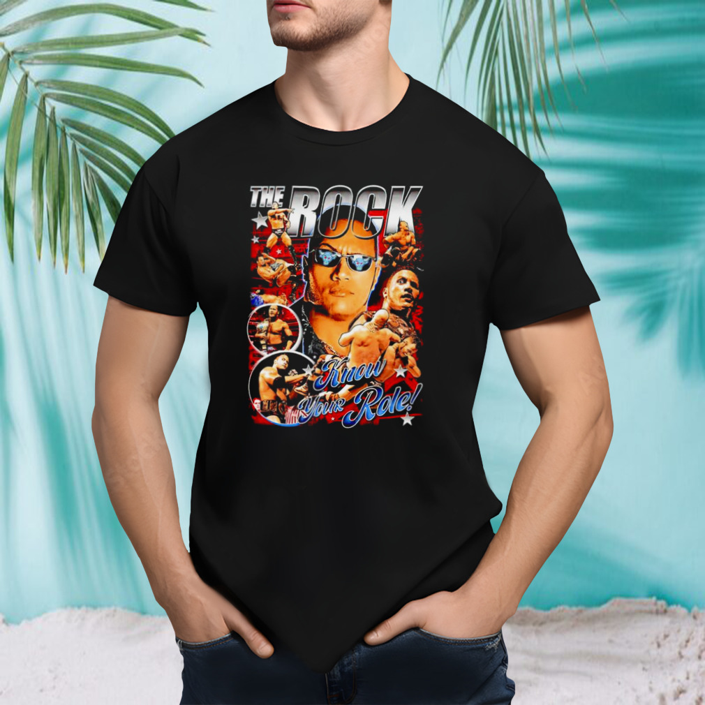 The Rock Tee Shirt Dwayne Johnson WWF WCW AEW ECW Pro Wrestling shirt