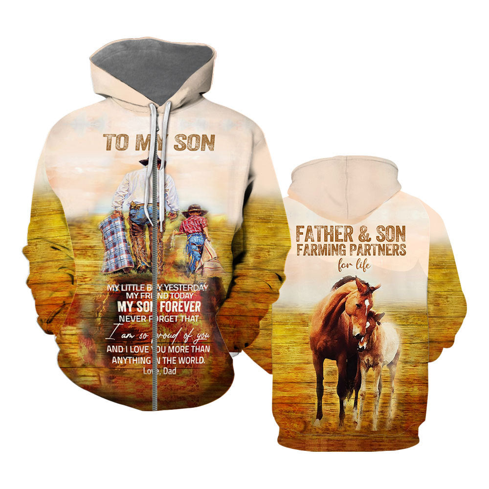 To My Son Farming Partner For Life Hoodie Over Print  For Men _ Women  TH1209