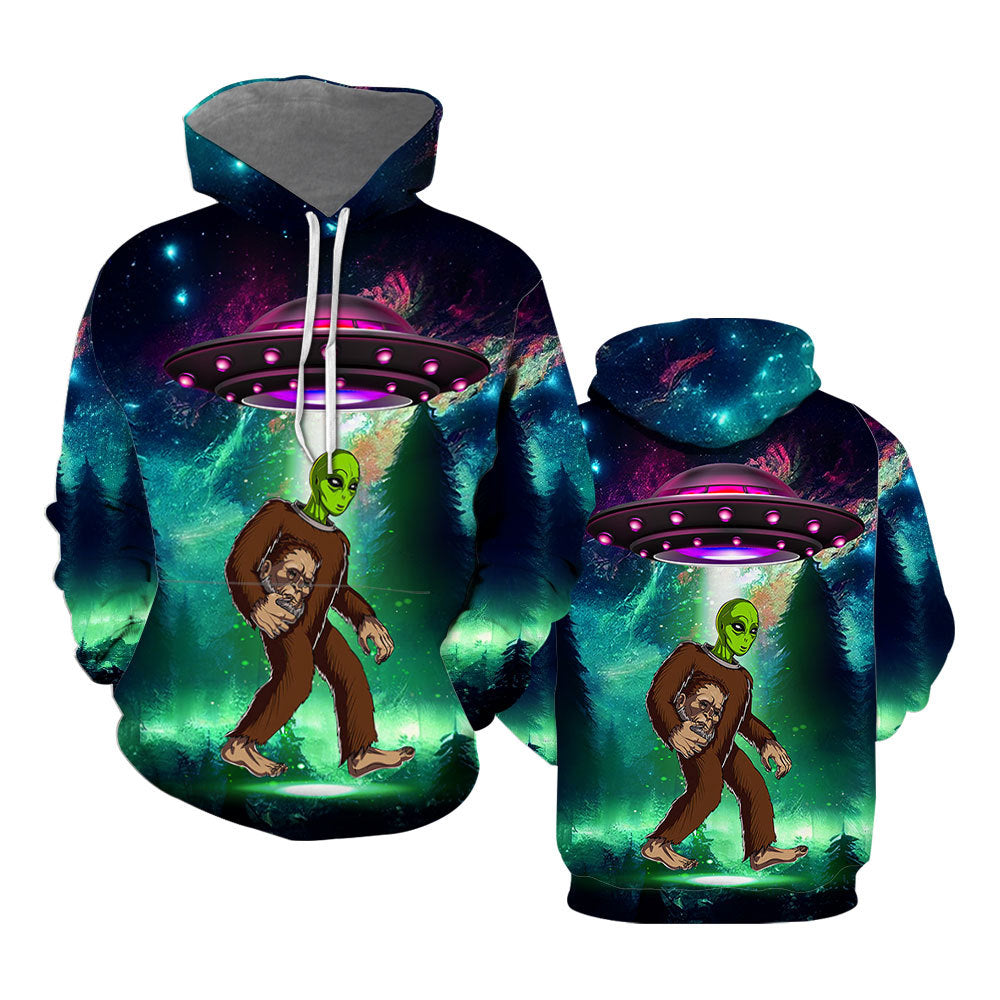 UFO BigFoot Alien Galaxy Get In Loser Hoodie Over Print  For Men _ Women  HP5663