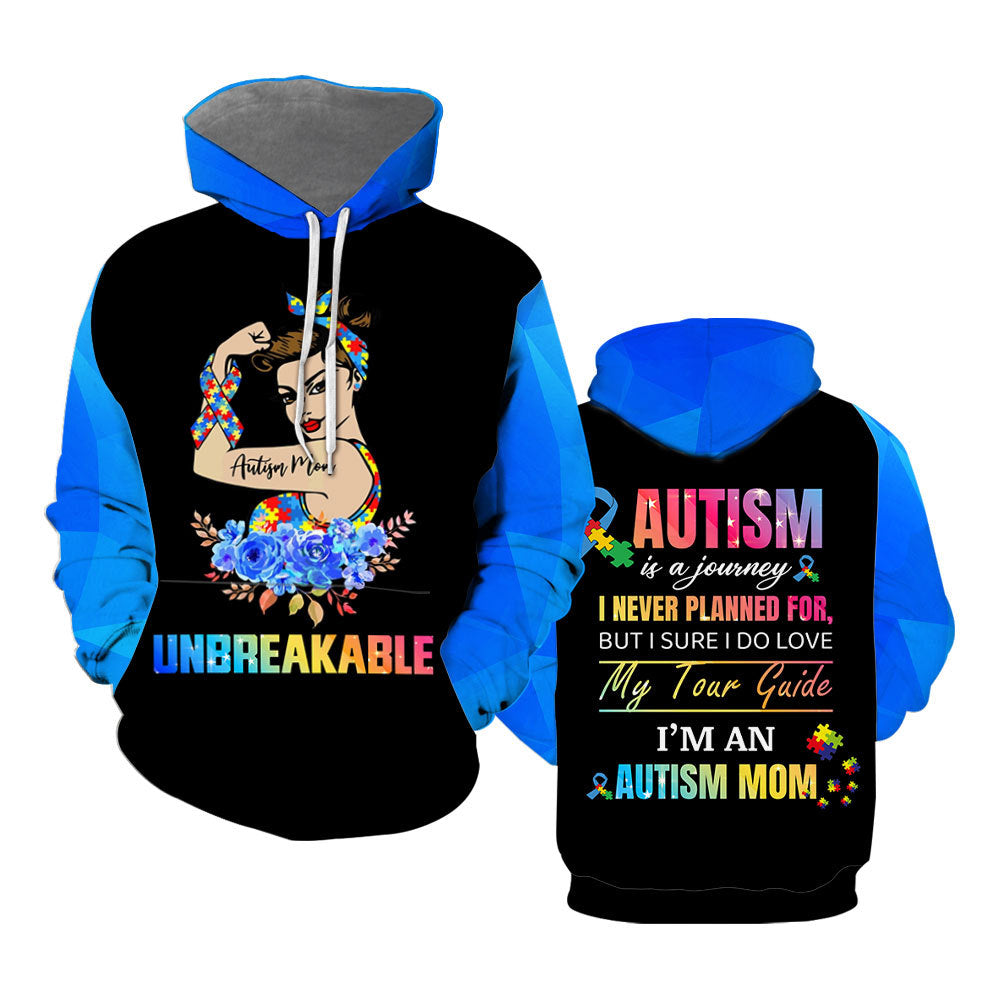 Unbreakable Autism Mom Hoodie Over Print  For Men _ Women  HP5732