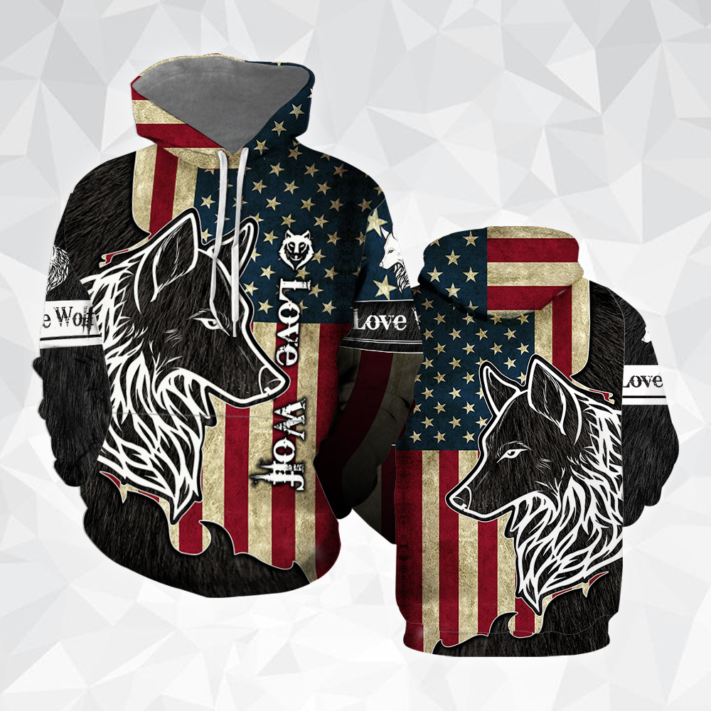 Wolf Black Flag All Over Print  For Men _ Women  HT1514
