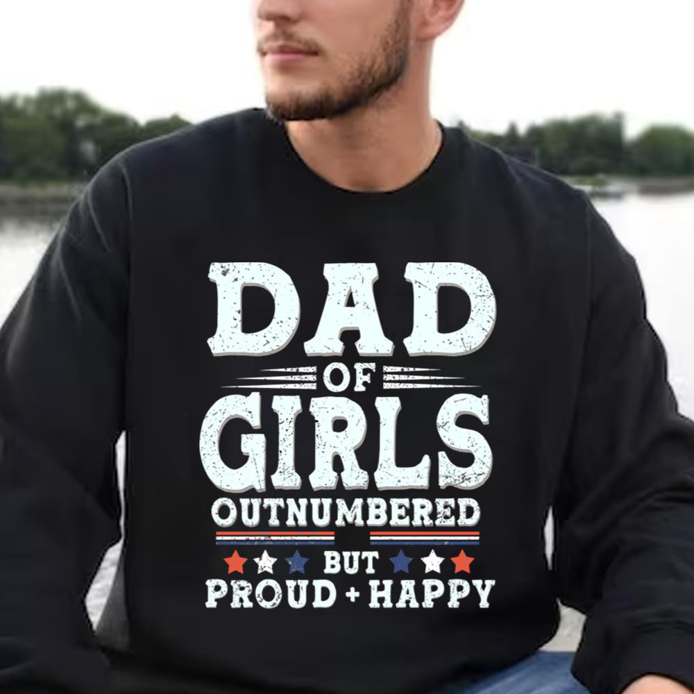 Girl Dad T-Shirt, Dad of Girl Outnumbered Trending T-Shirt