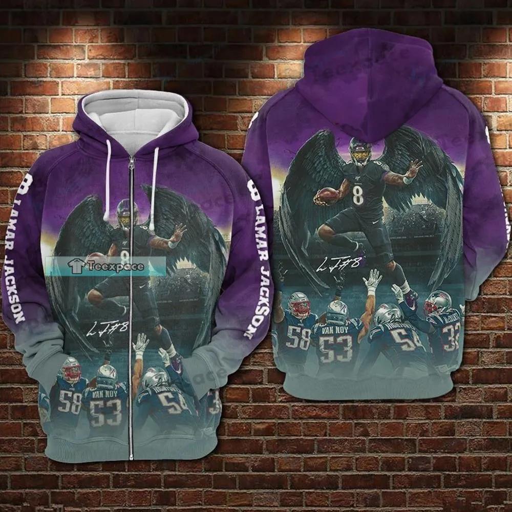 Lamar Jackson Baltimore Ravens 3d Hoodie Baseball Jacket