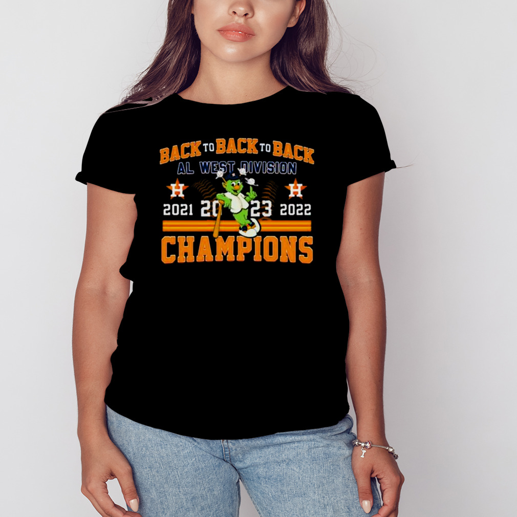 Houston Astros Mascot Back To Back To Back 2021 2022 2023 Al West Division  Champions Shirt
