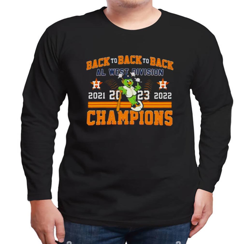 Back 2 back 2 back AL West division 2021-2023 champions Houston Astros shirt,  hoodie, longsleeve, sweatshirt, v-neck tee