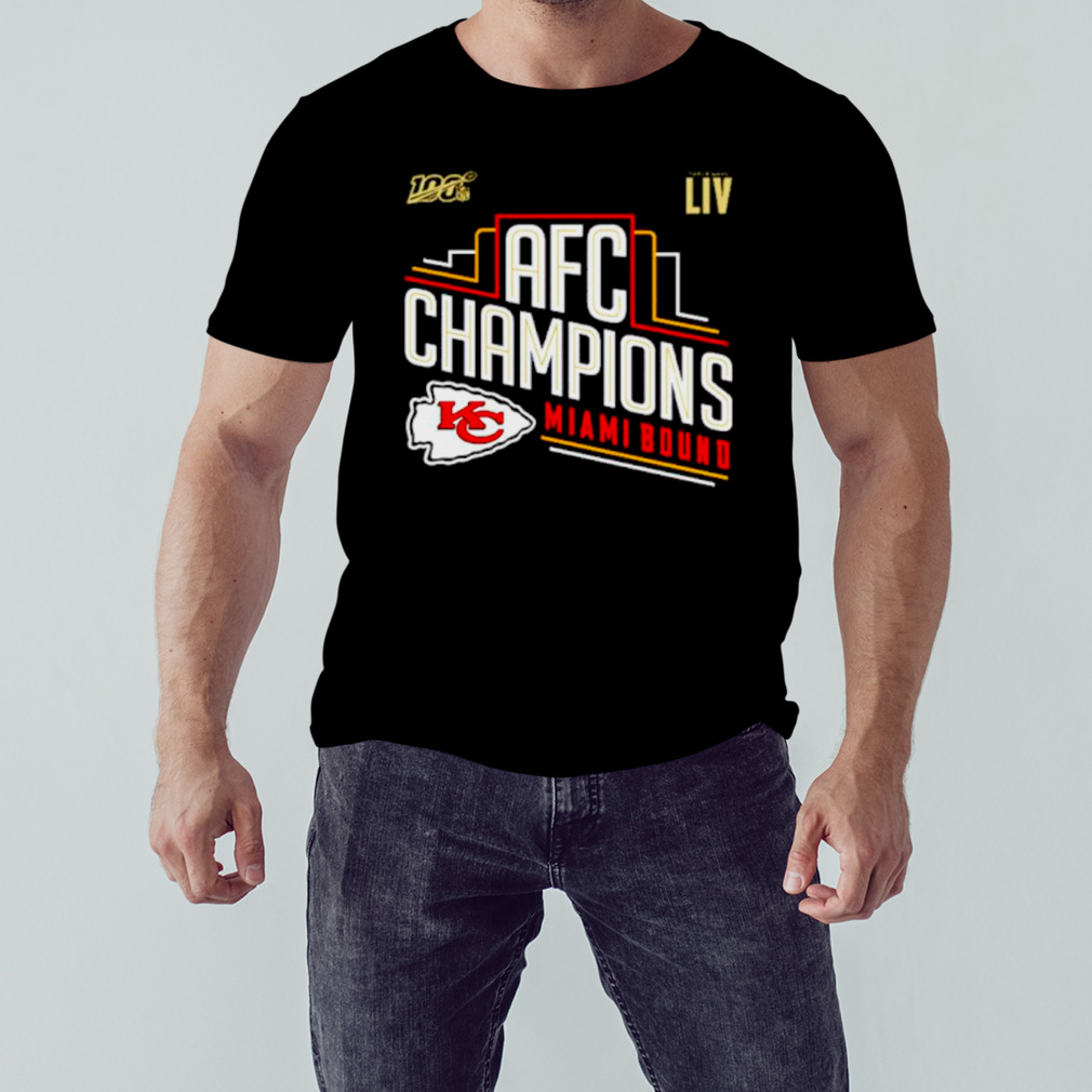 New Kansas City Chiefs AFC Champions Miami Bound LIV T-Shirt Size XL