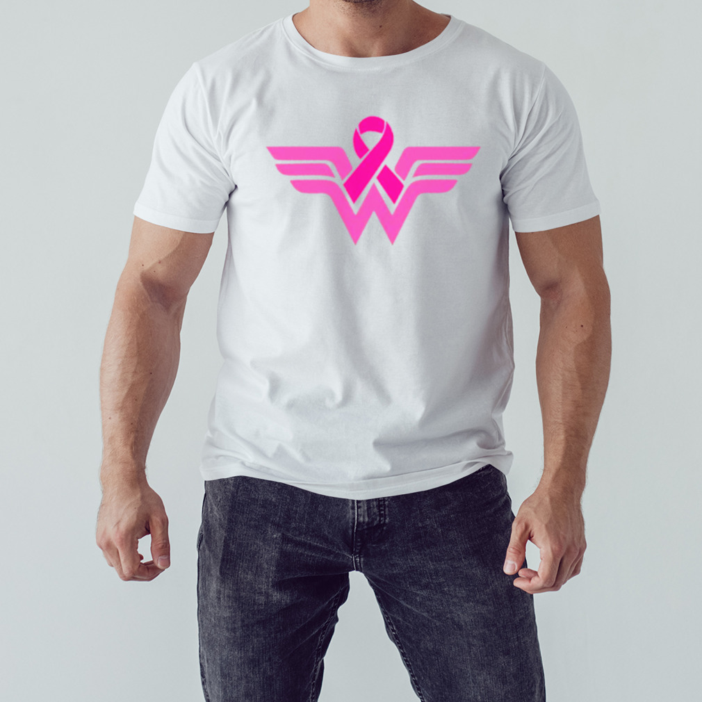 Breast cancer ribbon wonder woman shirt