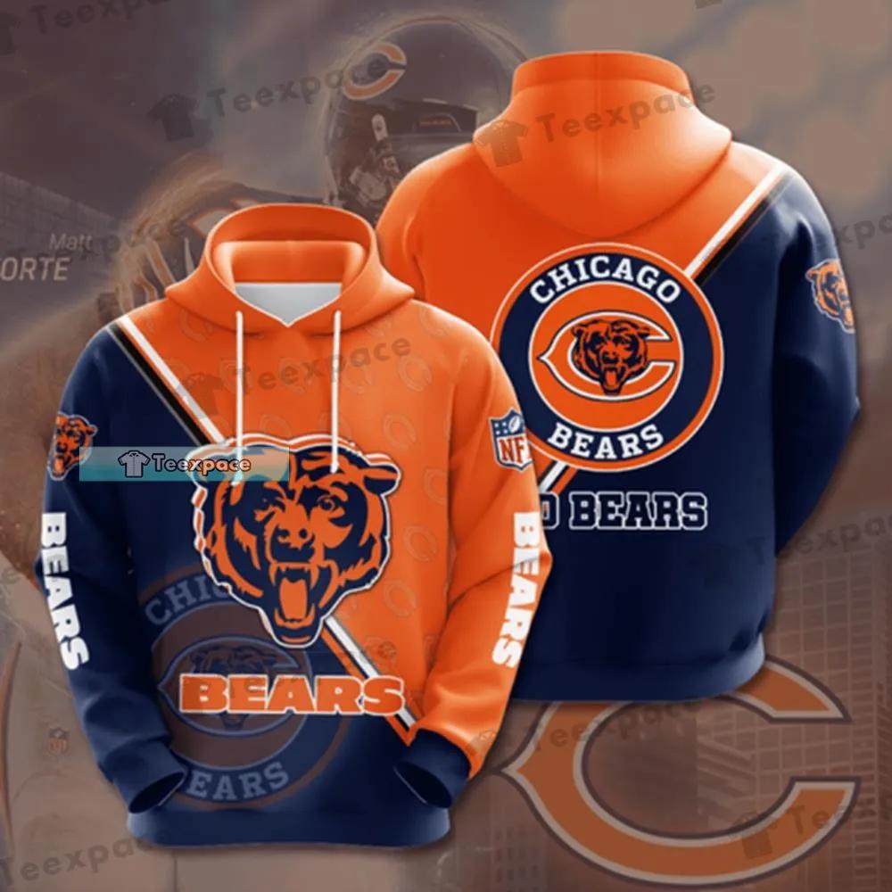 Chicago Bears Premium Hoodie Flame Balls 3D All Over Printed S-5XL