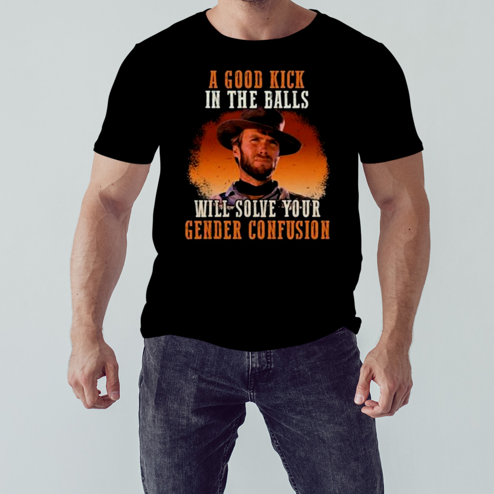 Clint Eastwood A Good Kick In The Balls Will Solve Your Gender Confusion 2023 T-shirt