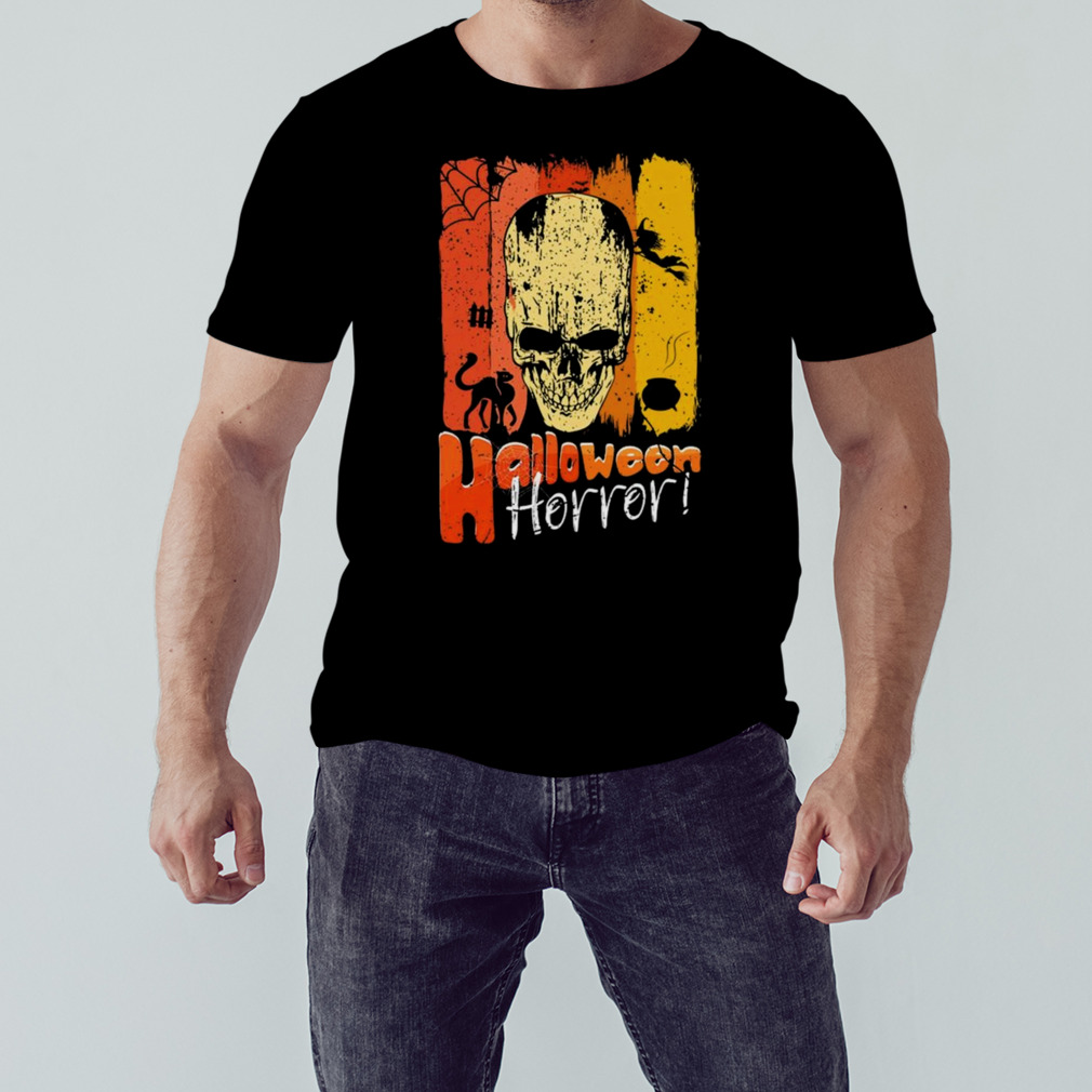Halloween Horror Skull Vintage Scary Spooky Skeleton T-shirt