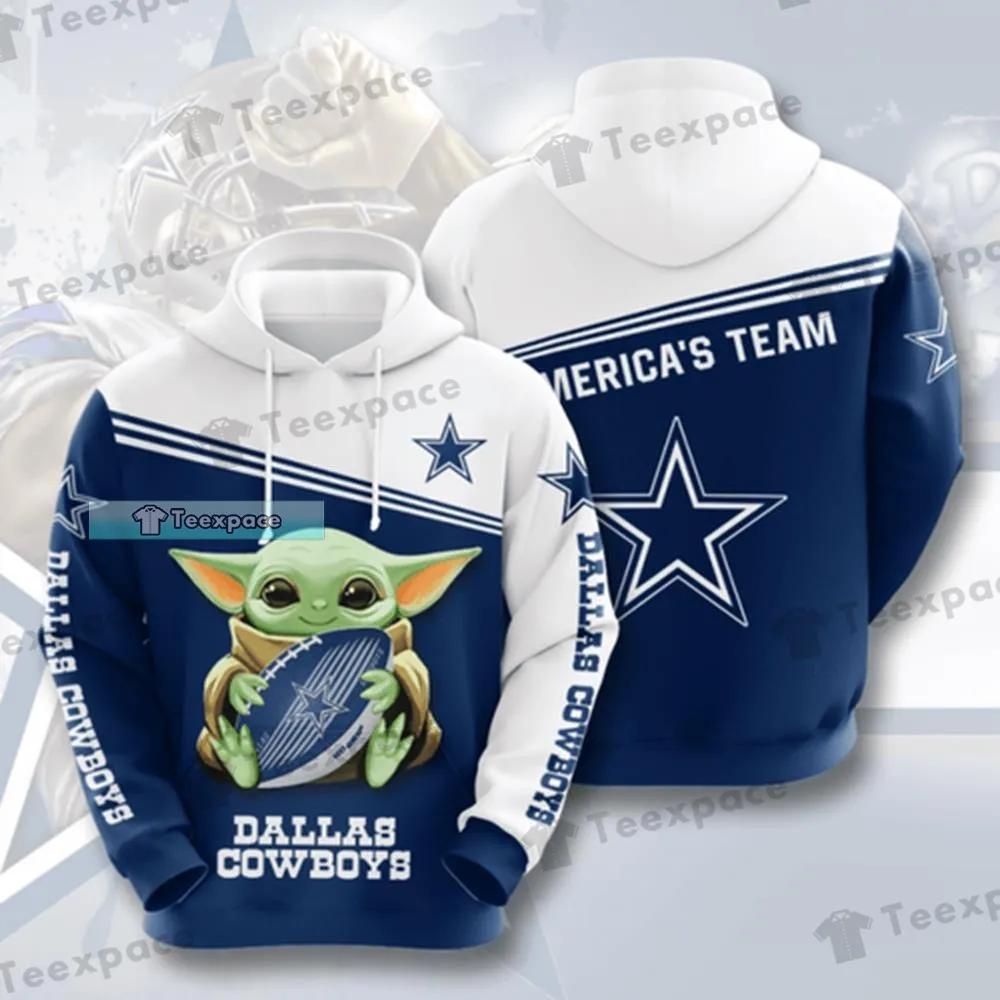 Dallas Cowboys Mandalorian Yoda Hoodie AMERICA'S TEAM Pullover Hooded  Sweatshirt