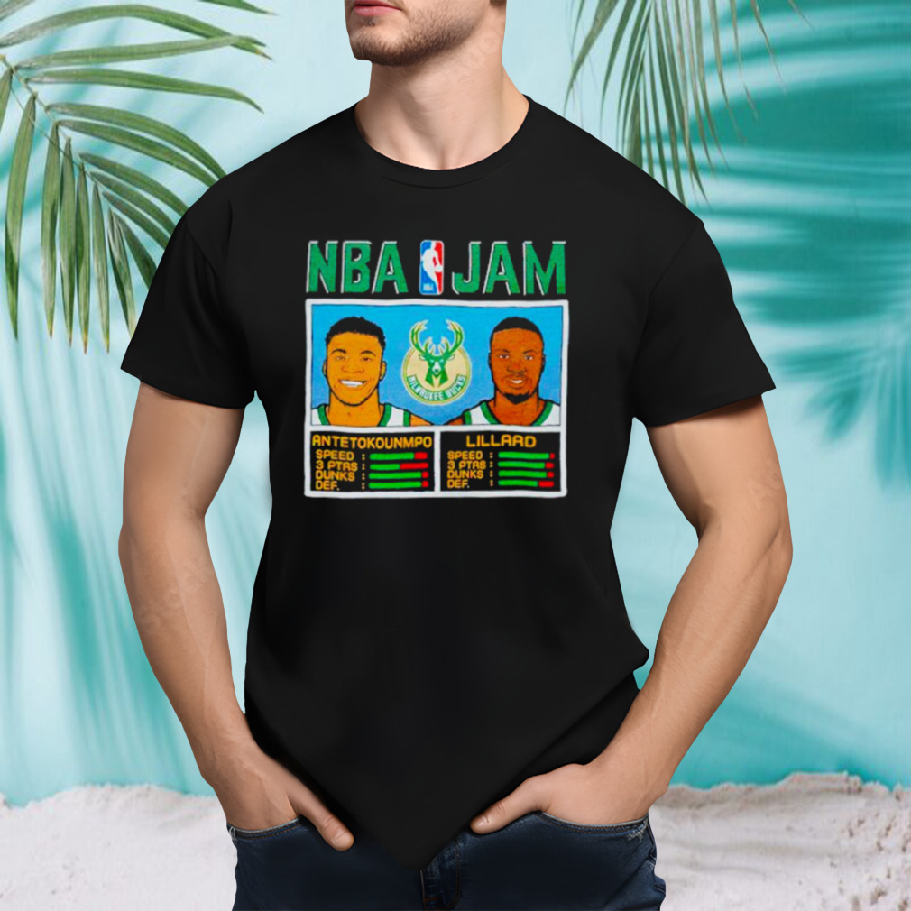 NBA Jam Bucks Antetokounmpo and Lillard shirt