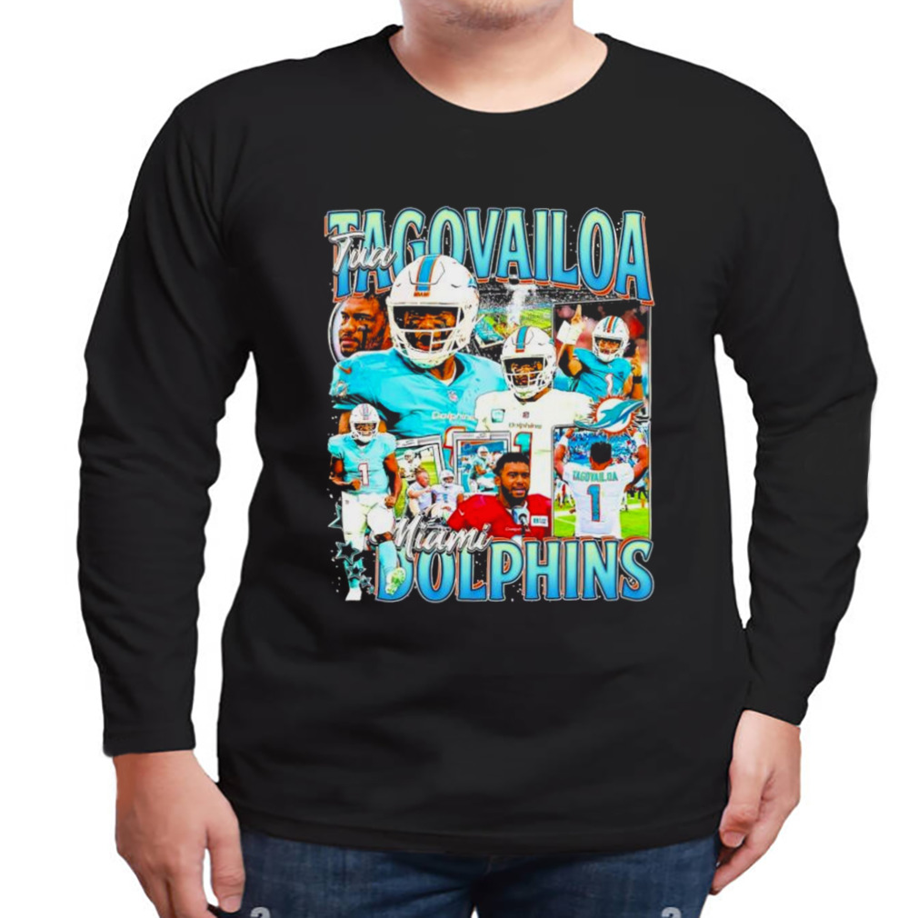 Tua Tagovailoa Miami Dolphins Men's Name & Number Logo T-Shirt - Ash