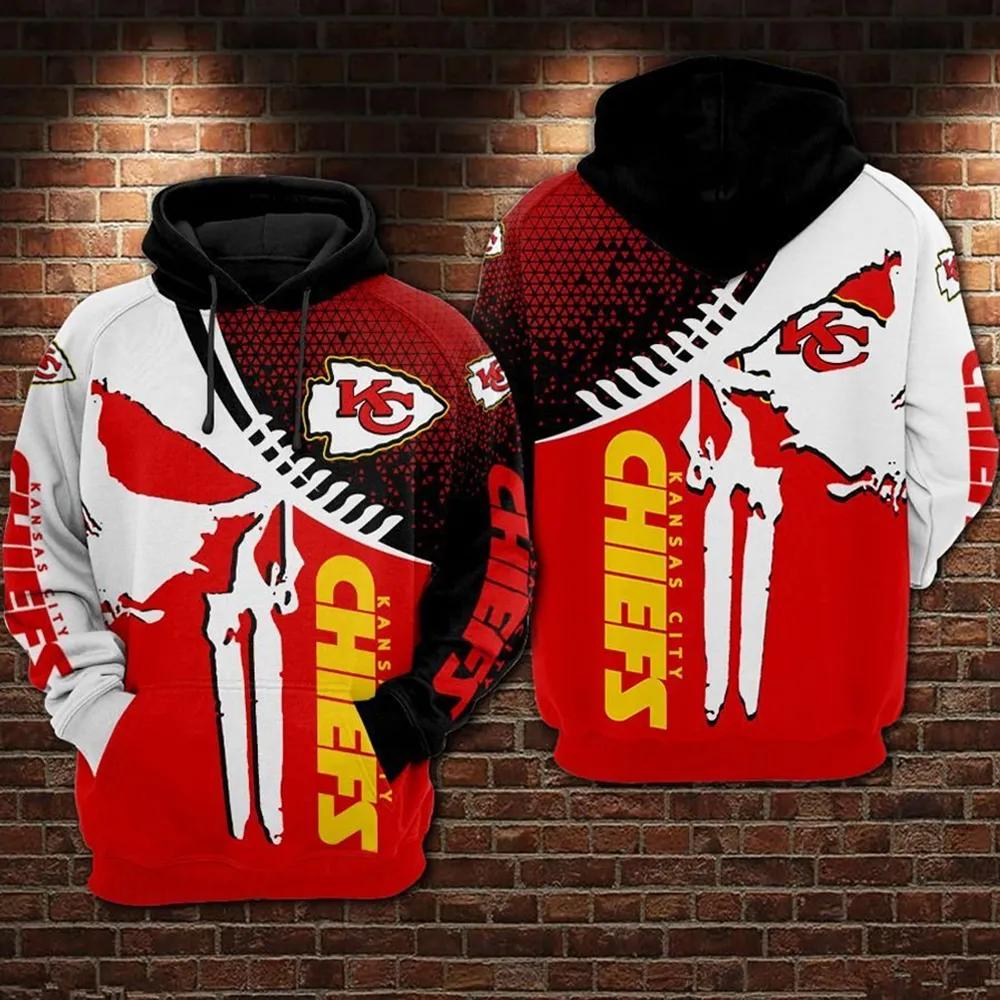 Kansas City Chiefs Hoodie 3D Punisher Skull KC Chiefs Gift