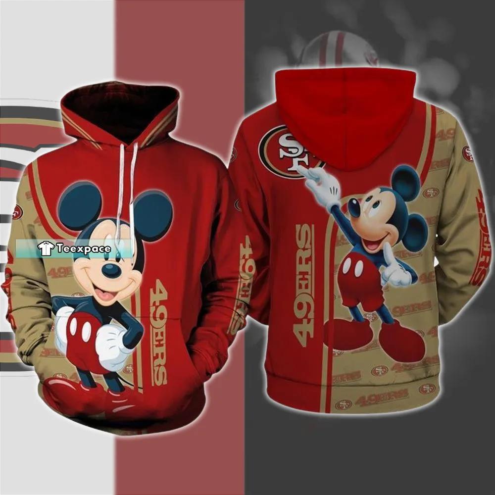 San Francisco 49ers Hoodie 3D Mickey Mouse 49ers Gift - Personalized Gifts:  Family, Sports, Occasions, Trending