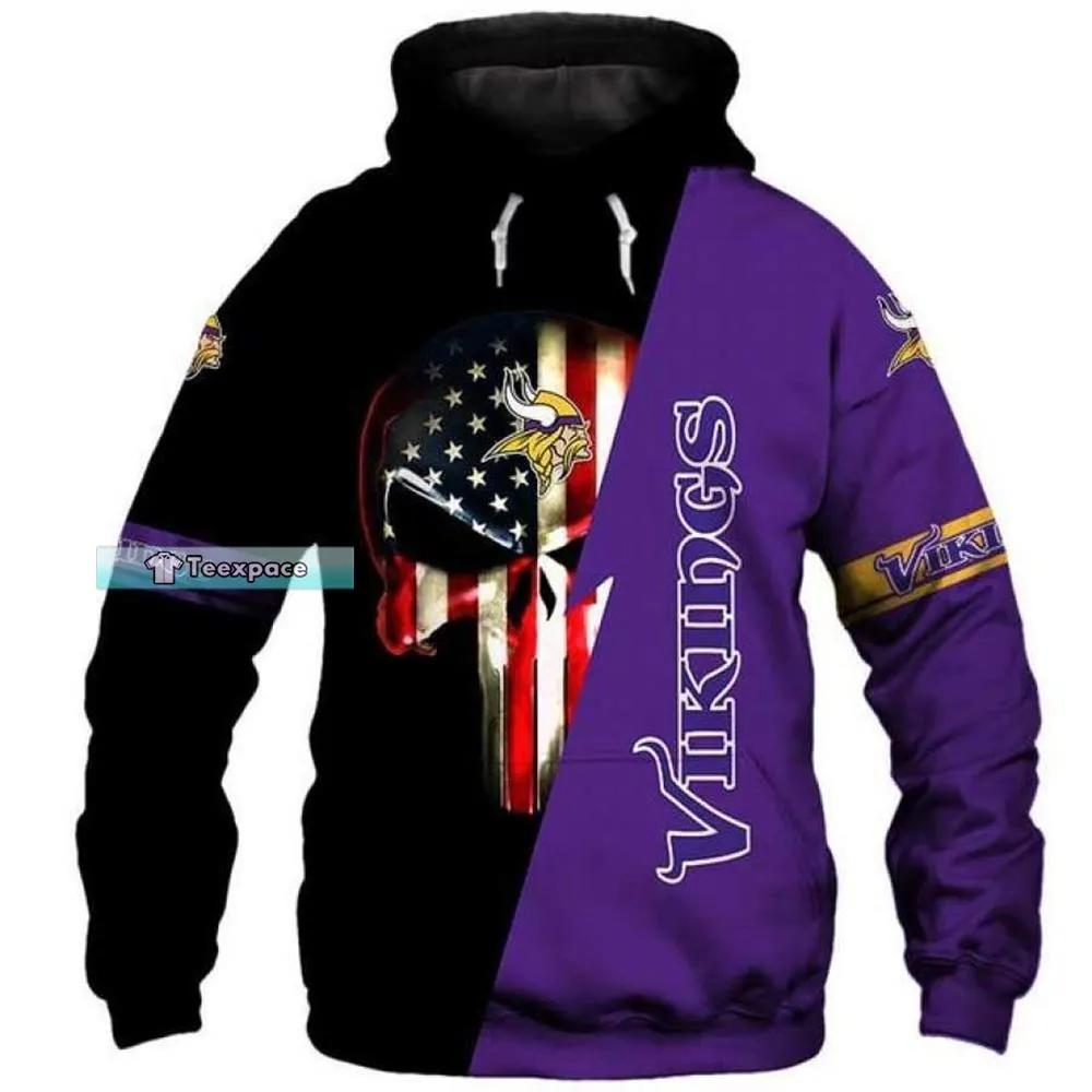 Minnesota Vikings Men'S Hoodie 3D Death Skull Hoodies