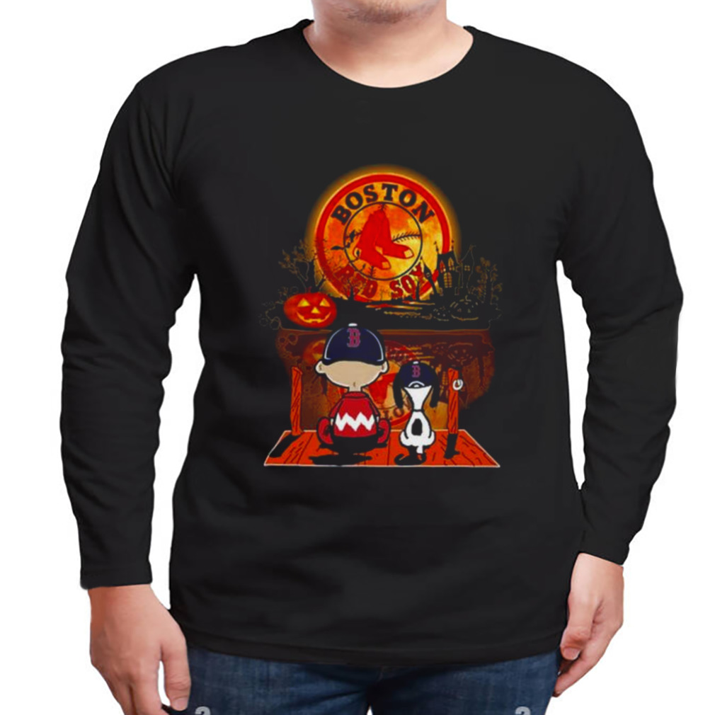 Peanut Snoopy And Charlie Brown Boston Red Sox Sitting Under Moon Halloween  2023 shirt - Guineashirt Premium ™ LLC