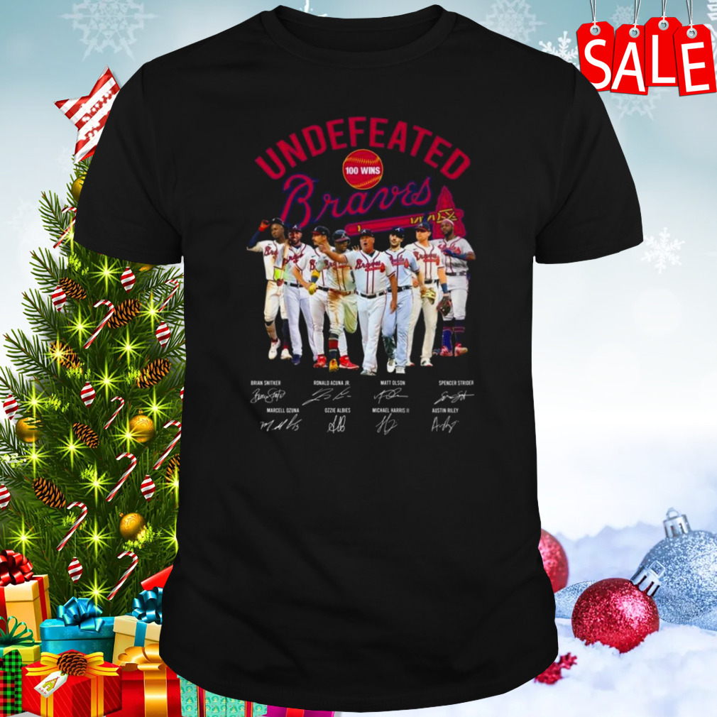 Atlanta Braves Undefeated 100 Wins Signatures t-shirt - ColorfulTeesOutlet