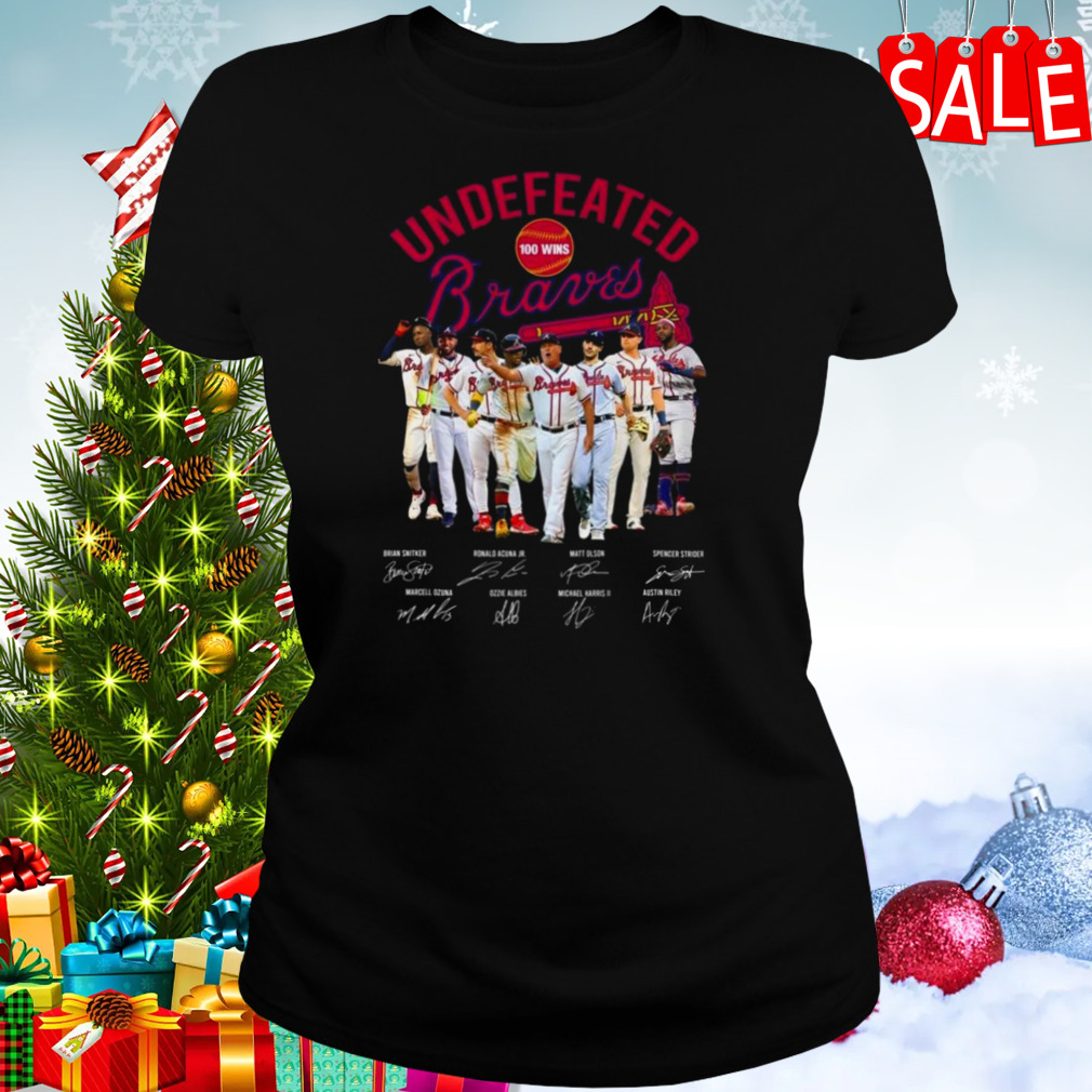 Undefeated Perfect 100 Wins Atlanta Braves Signatures T Shirt