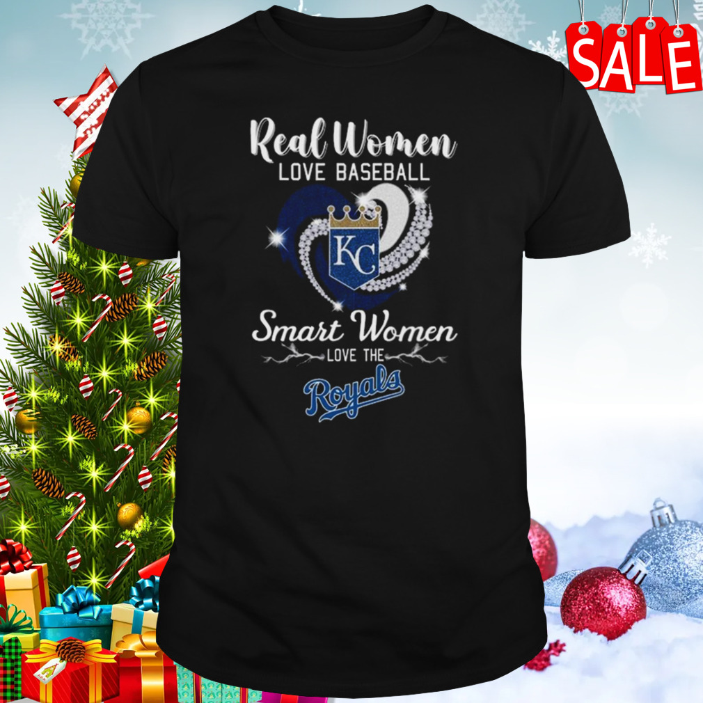 Heart Diamond Real Women Love Baseball Smart Women Love The Kansas City  Royals 2023 T Shirt