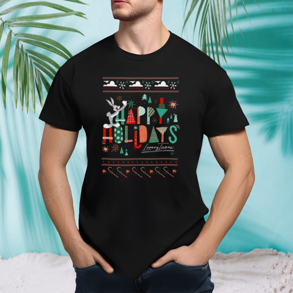 Looney Toons Bunny Rabbit Happy Holidays Christmas shirt