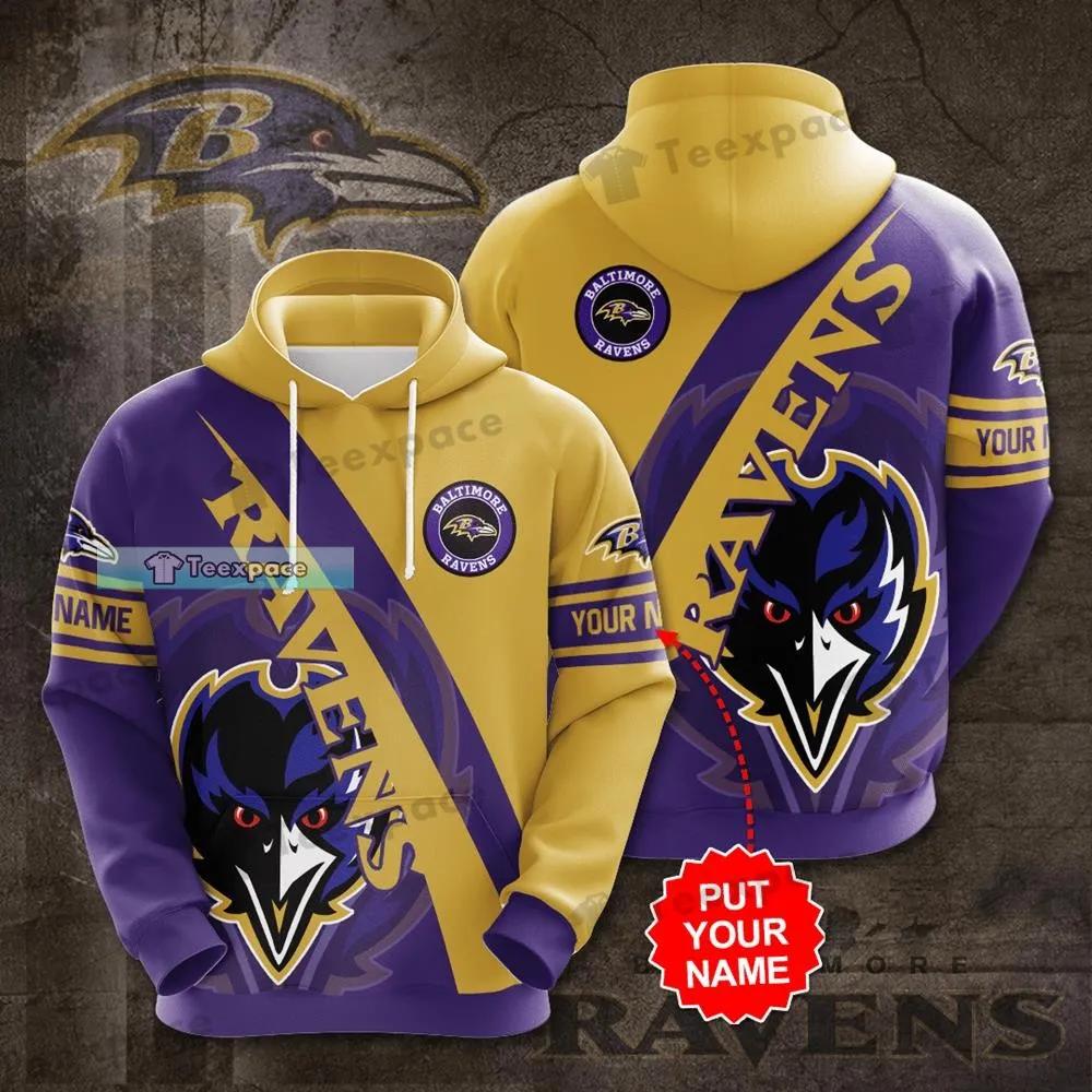 Personalized Curved Letter Mascot Baltimore Ravens Hoodie 2 Personalized Curved Letter Mascot Baltimore Ravens Hoodie