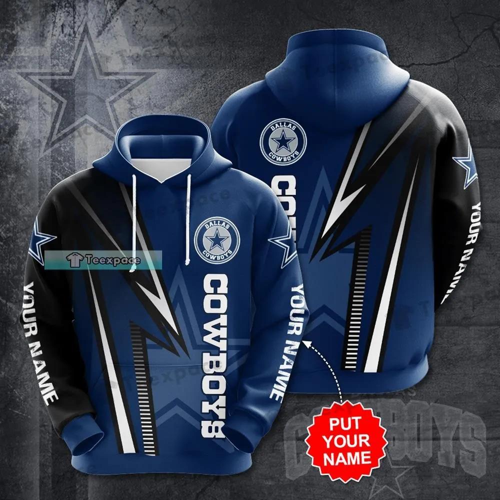 Personalized Dallas Cowboys Silver Stripes Hoodie 2 Personalized Dallas Cowboys Silver Stripes Hoodie
