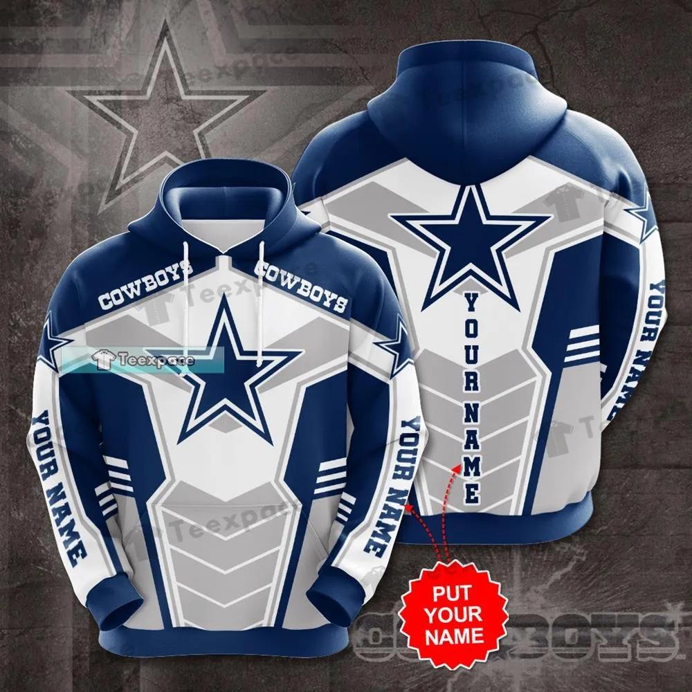 Personalized Dallas Cowboys Turbo Silver Stripes Hoodie 1 Personalized Dallas Cowboys Turbo Silver Stripes Hoodie
